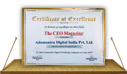 Certificate of excellence - CEO Magazine 2019