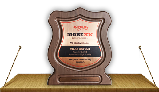 Adgully recognised our CEO Mr. Vikas Katoch for his support towards the digital advertising industry
